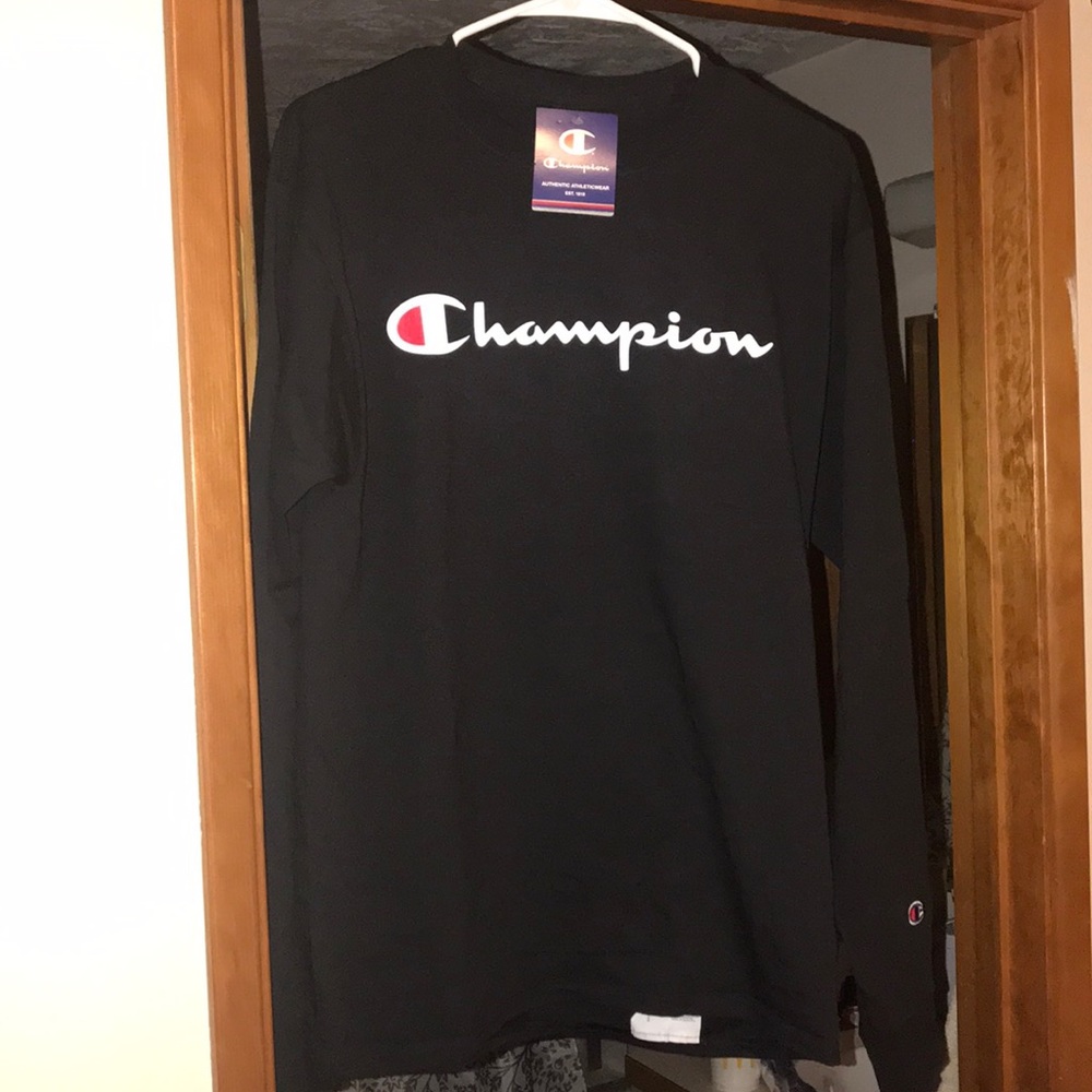 Brand new champion black long sleeve t shirt